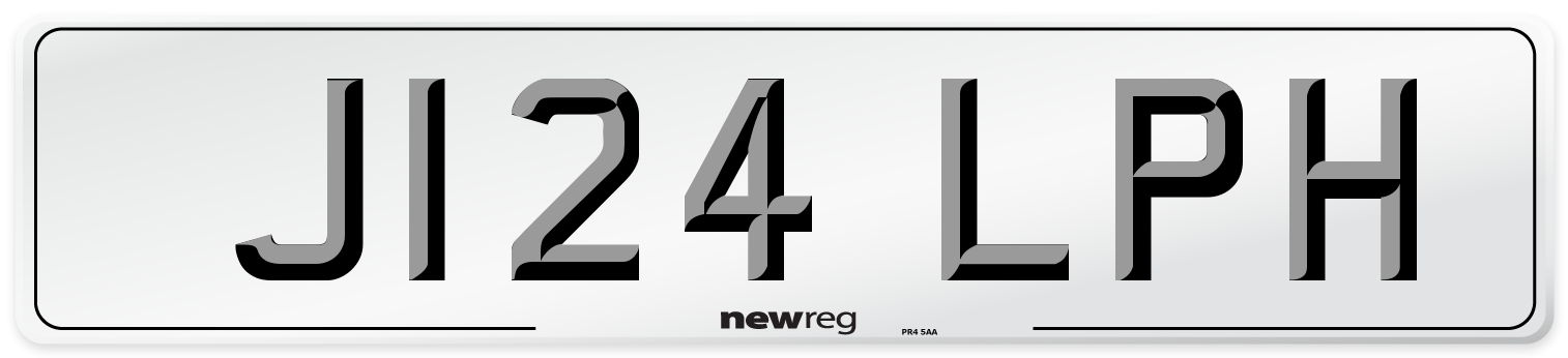 J124 LPH Number Plate from New Reg
